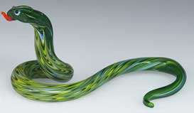 Dier miniatuur van glas: Slang groen