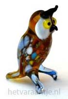 Glas kleine bruine uil