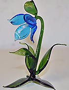 Lauscha klokje van glas blauw