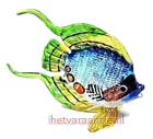 Painted Glass: Vis blauw/groen