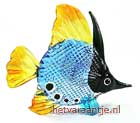 Painted Glass: Vis blauw/oranje