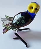 Glazen beeld Uil gekleurd met franje vleugels