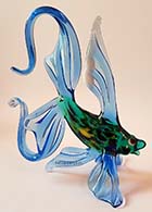 Glaskunst Vis Design B blauwe vinnen