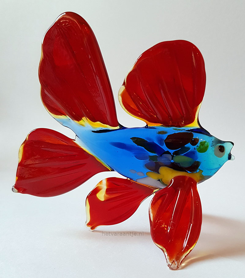 Glaskunst Vis Design F rode vinnen